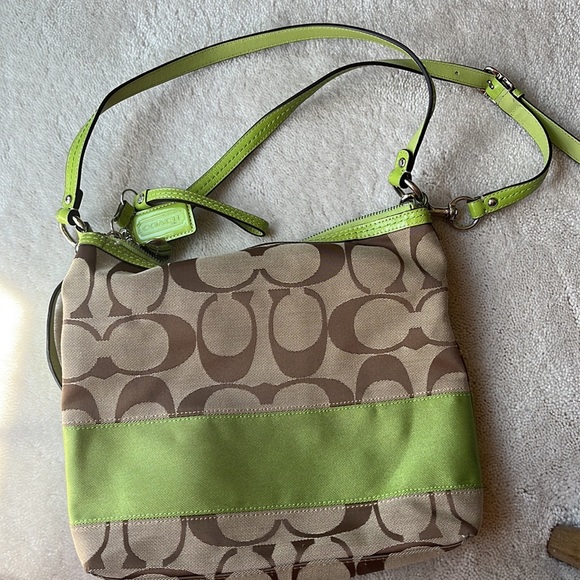 Coach brown and green monogram bag - Picture 2 of 7
